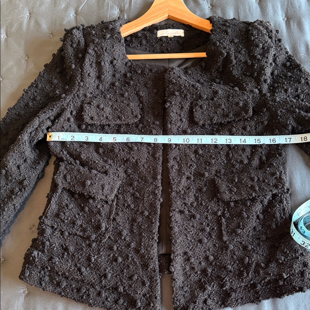Women's Black Designer Inspired Boucle jacket - Picture 5 of 7